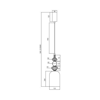 LED Luster na lanku ARTE LED/12W/230V pr. 13 cm mosadz