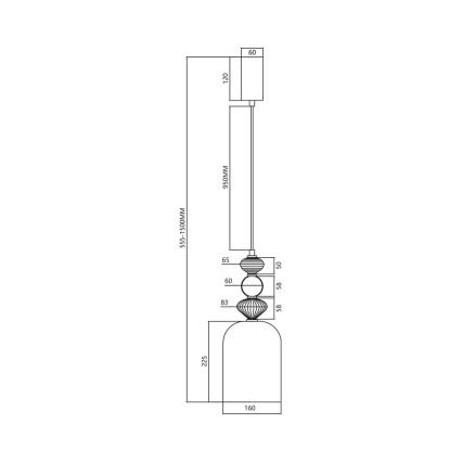 LED Luster na lanku ARTE LED/12W/230V pr. 16 cm čierna