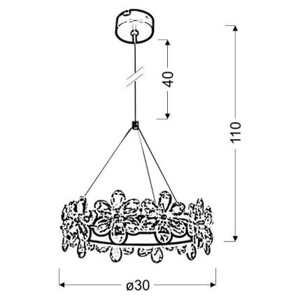 LED Luster na lanku ARVIN LED/14W/230V