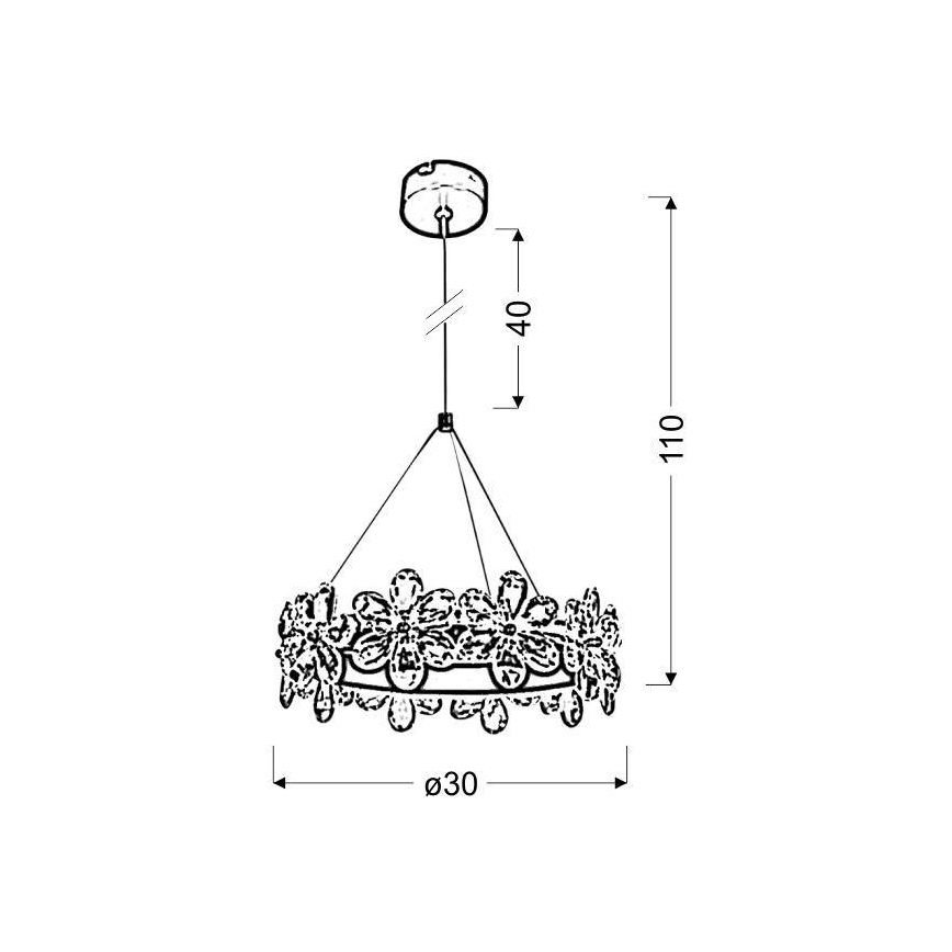 LED Luster na lanku ARVIN LED/14W/230V