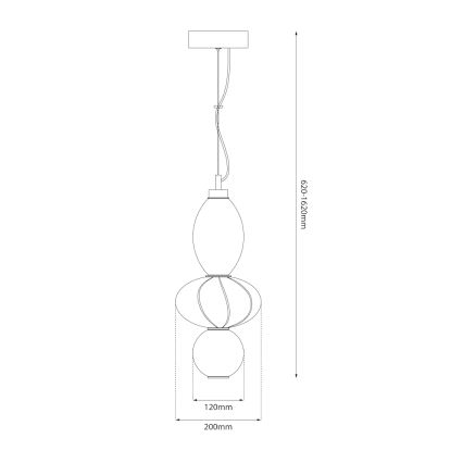 LED Luster na lanku ASCOLI LED/18W/230V pr. 20 cm béžová