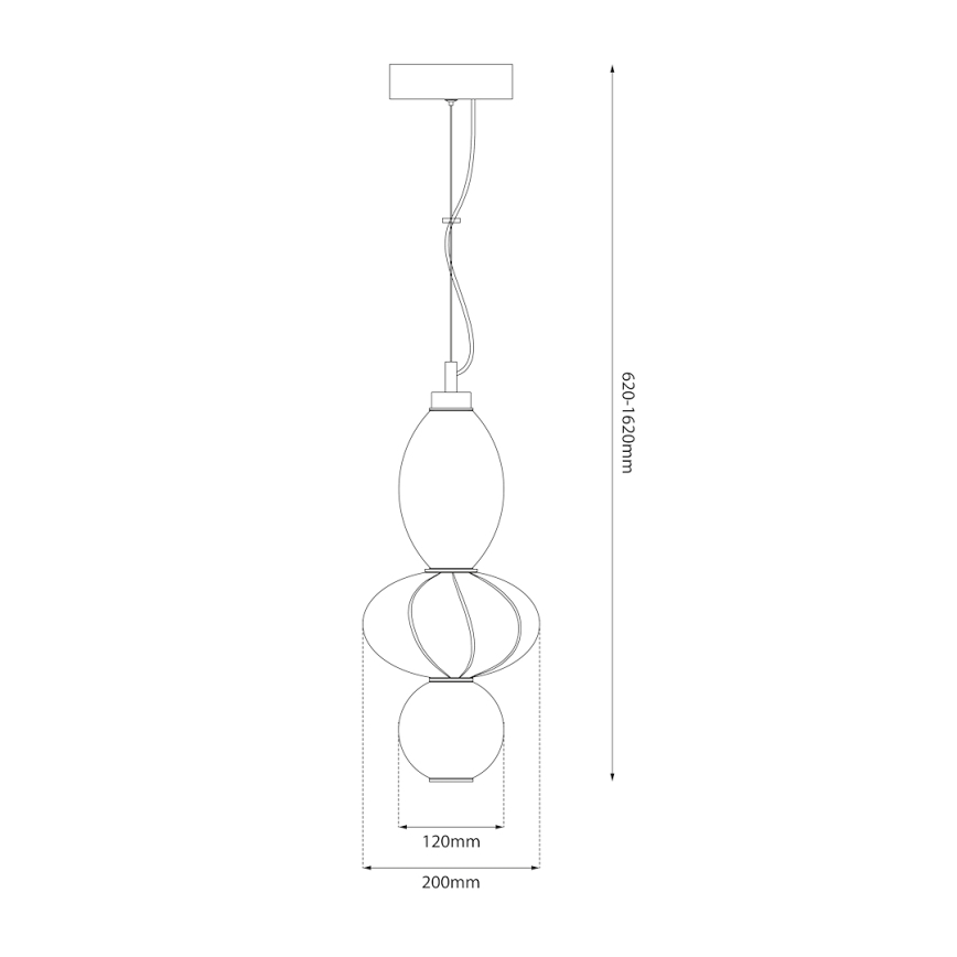 LED Luster na lanku ASCOLI LED/18W/230V pr. 20 cm béžová