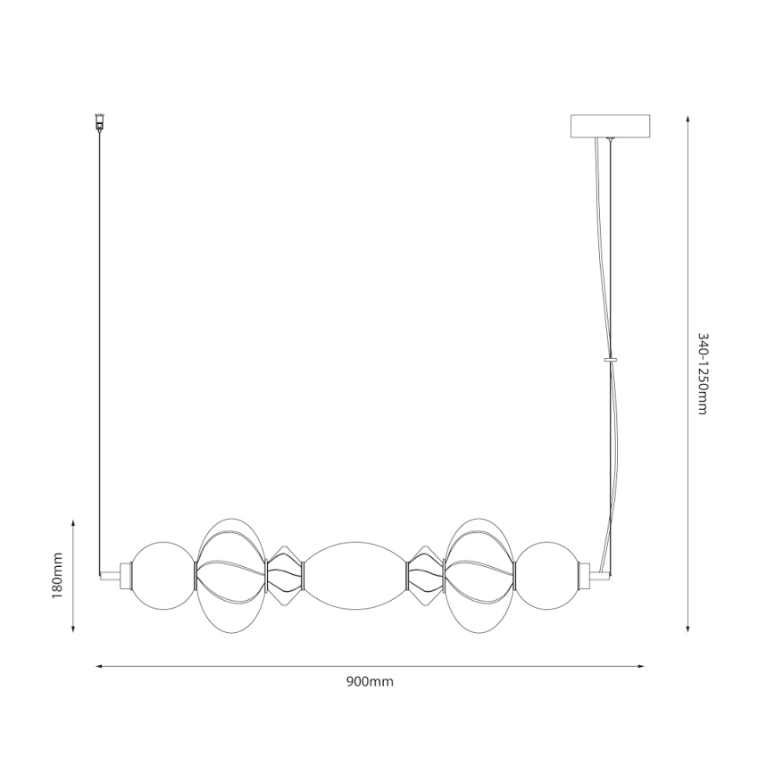 LED Luster na lanku ASCOLI LED/24W/230V pestrofarebná