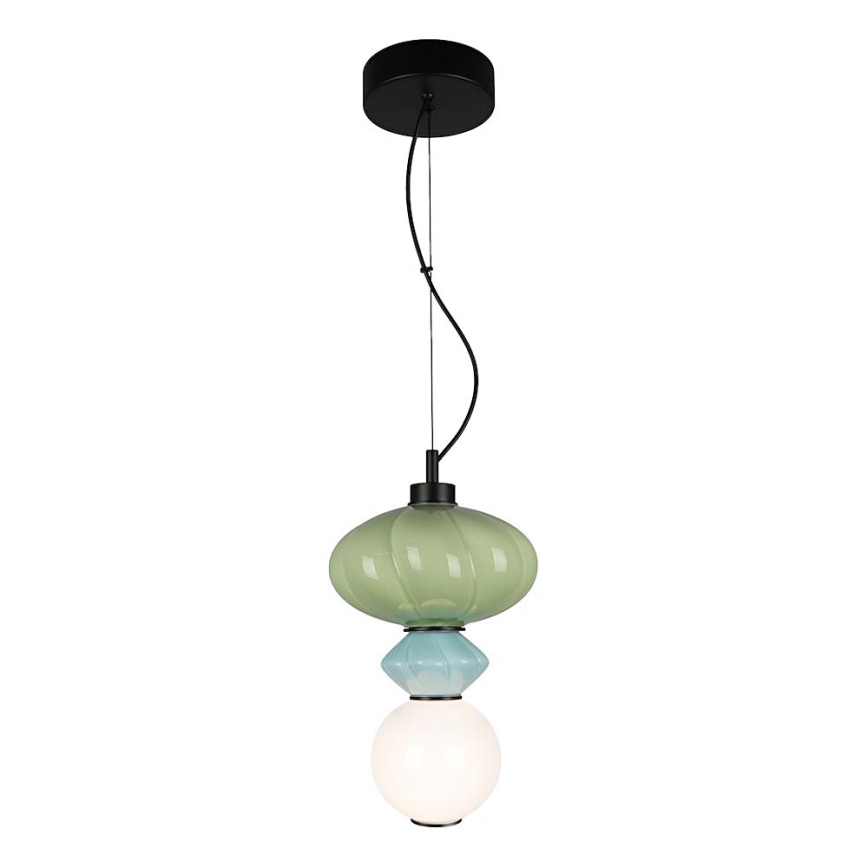 LED Luster na lanku ASCOLI LED/8W/230V pr. 20 cm zelená/modrá