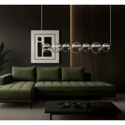 LED luster na lanku ATOLA LED/19W/230V čierna/číra