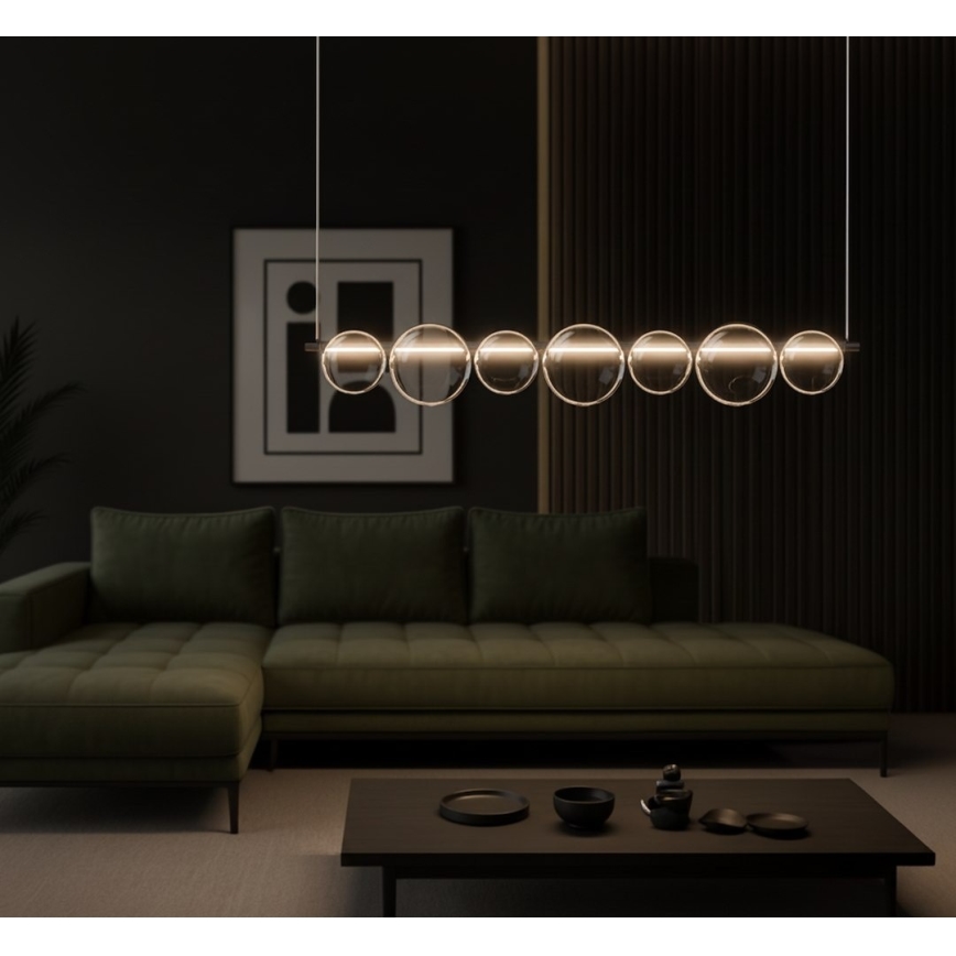 LED luster na lanku ATOLA LED/19W/230V čierna/číra