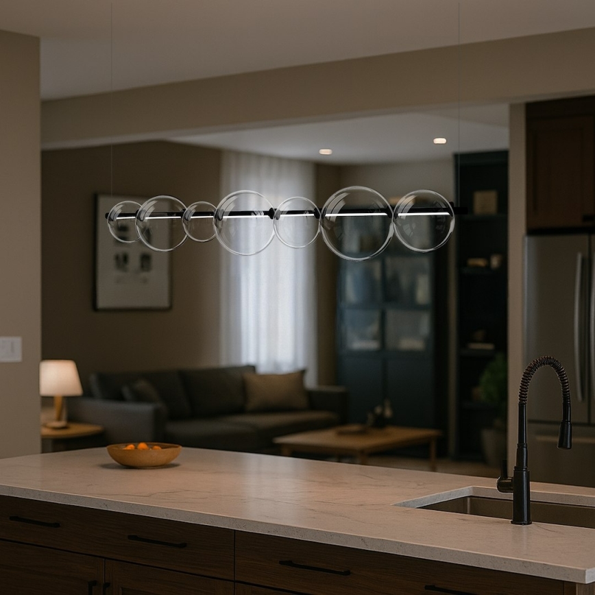 LED luster na lanku ATOLA LED/19W/230V čierna/číra