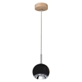LED Luster na lanku BALL WOOD 1xGU10/5W/230V matný dub