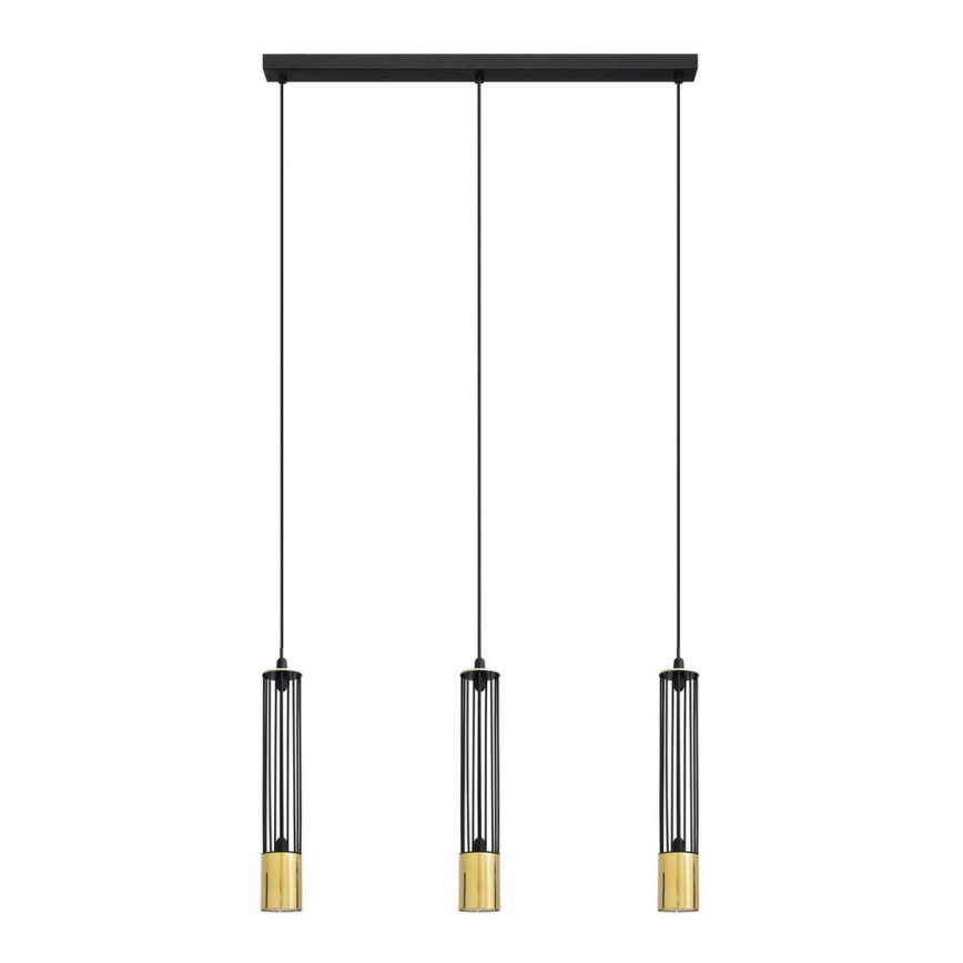 LED Luster na lanku BARS 3xGU10/4,8W/230V čierna/zlatá