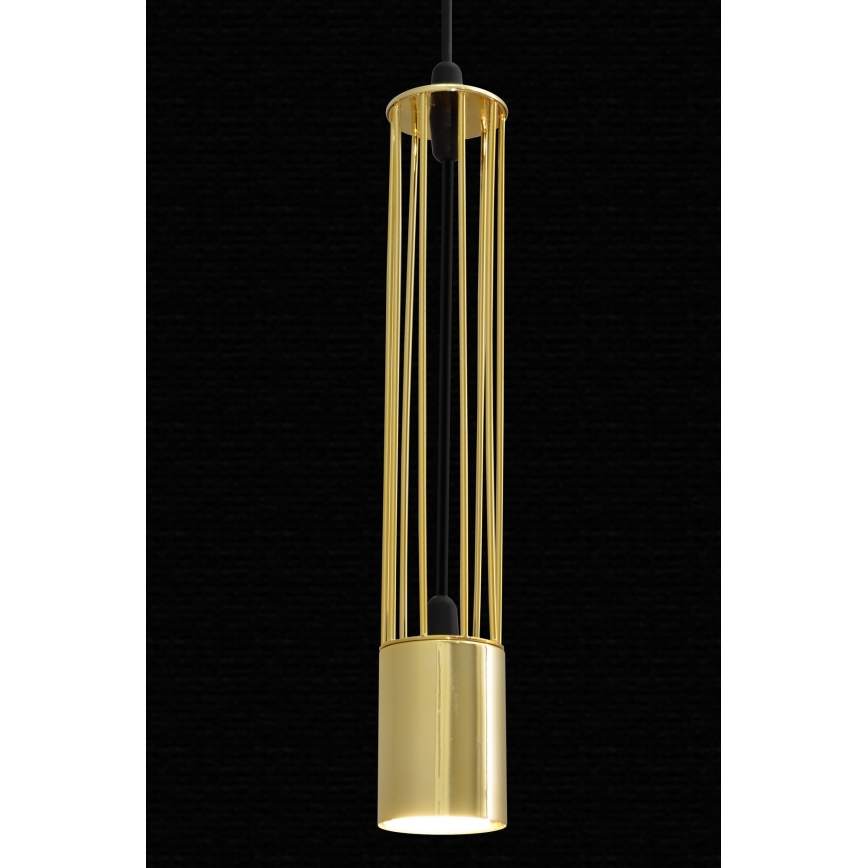 LED Luster na lanku BARS 3xGU10/4,8W/230V zlatá/čierna