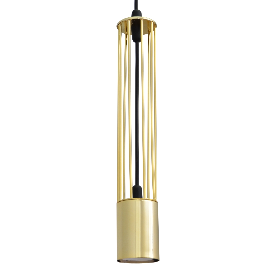 LED Luster na lanku BARS 3xGU10/4,8W/230V zlatá/čierna