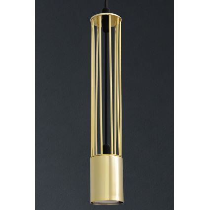 LED Luster na lanku BARS 3xGU10/4,8W/230V zlatá/čierna