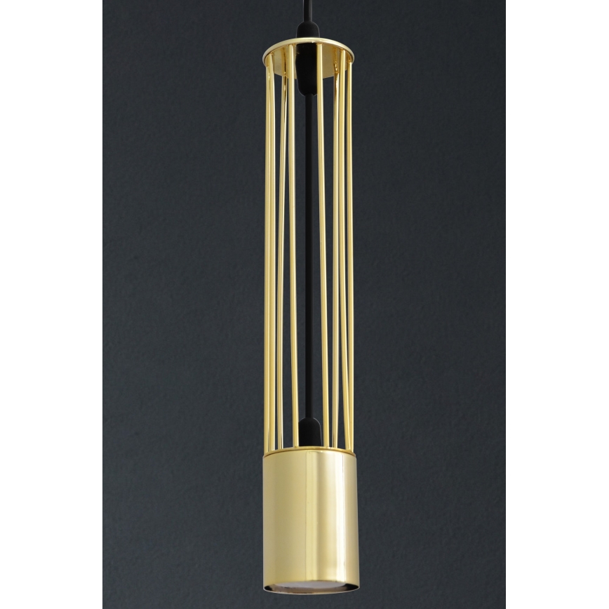 LED Luster na lanku BARS 3xGU10/4,8W/230V zlatá/čierna