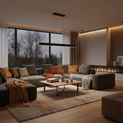 LED luster na lanku BERNADETTA LED/20W/230V 4000K čierny