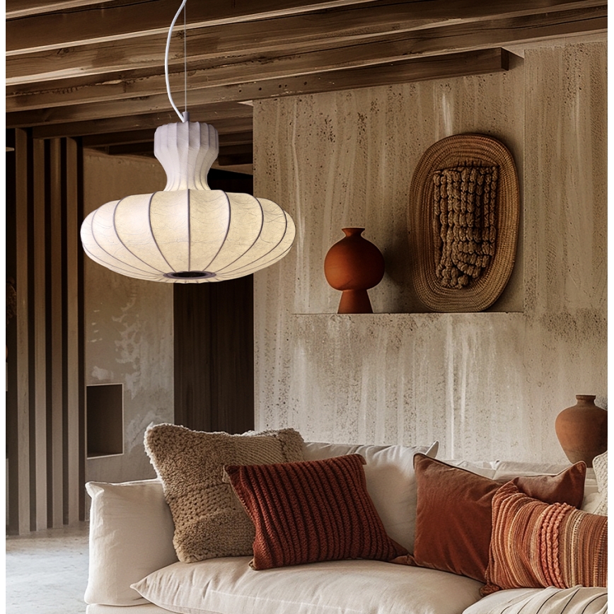 LED luster na lanku BOLA LED/11W/230V + 1xE27/5W CRI 90 biela