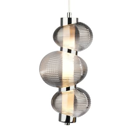 LED Luster na lanku BOLLA LED/12W/230V pr. 16 cm dymová