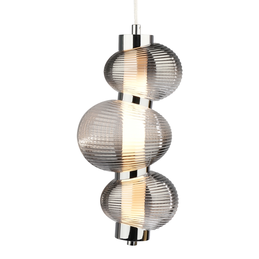LED Luster na lanku BOLLA LED/12W/230V pr. 16 cm dymová