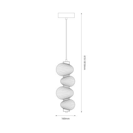 LED Luster na lanku BOLLA LED/17W/230V pr. 16 cm lesklý chróm/dymová