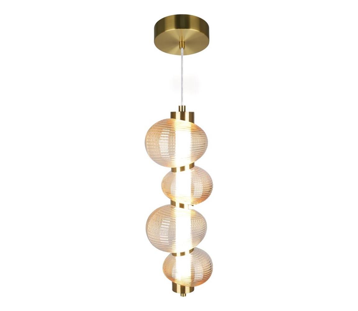 LED luster na lanku BOLLA LED/17W/230V pr. 16 cm zlatý/dymovo-béžový ML1422