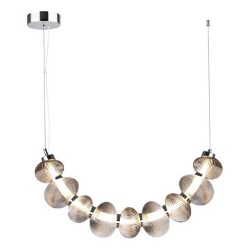 LED Luster na lanku BOLLA LED/36W/230V lesklý chróm/dymová
