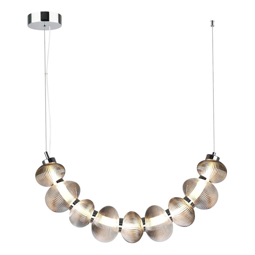 LED Luster na lanku BOLLA LED/36W/230V lesklý chróm/dymová