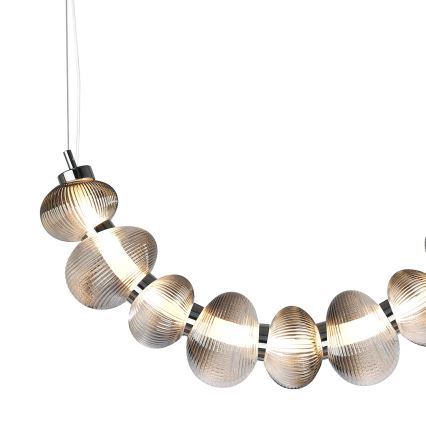 LED Luster na lanku BOLLA LED/36W/230V lesklý chróm/dymová