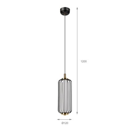 LED luster na lanku BONNIE LED/15W/230V 3000K čierna