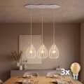 LED luster na lanku BRYLANT 3xE27/60W/230V biely