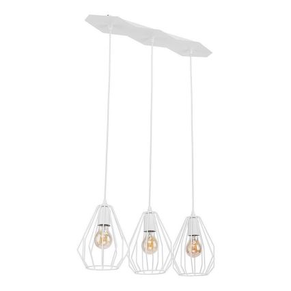 LED luster na lanku BRYLANT 3xE27/60W/230V biely