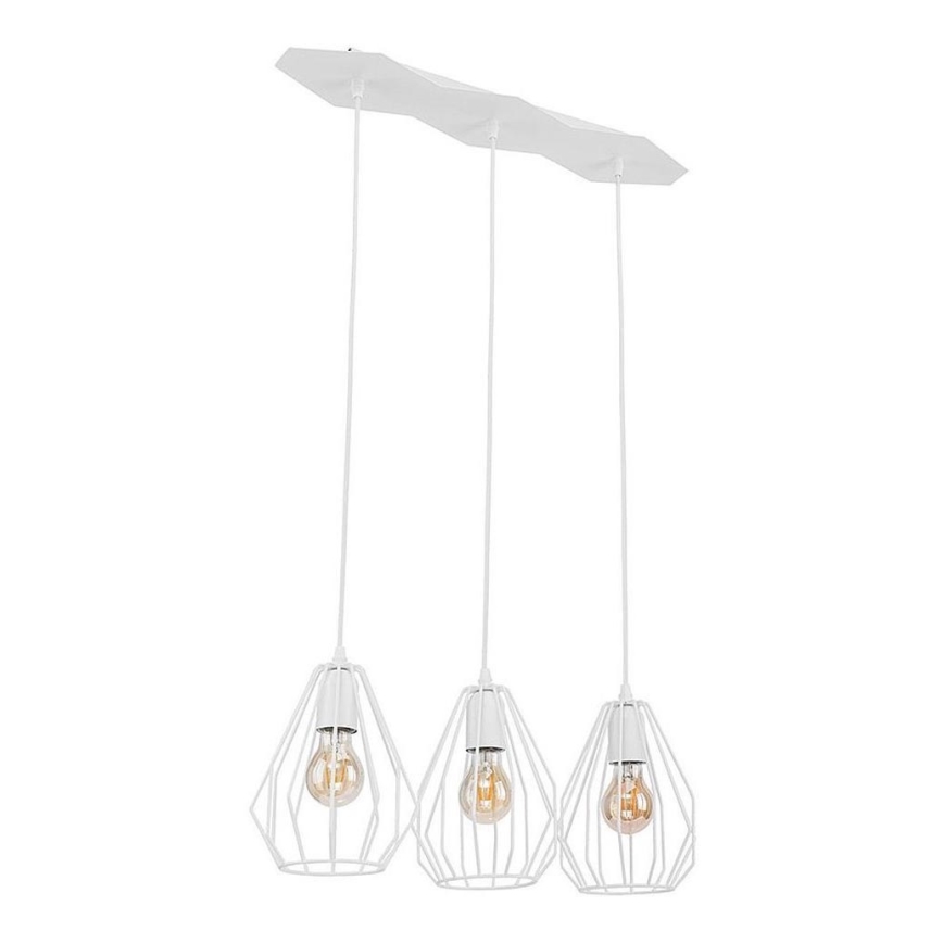 LED luster na lanku BRYLANT 3xE27/60W/230V biely