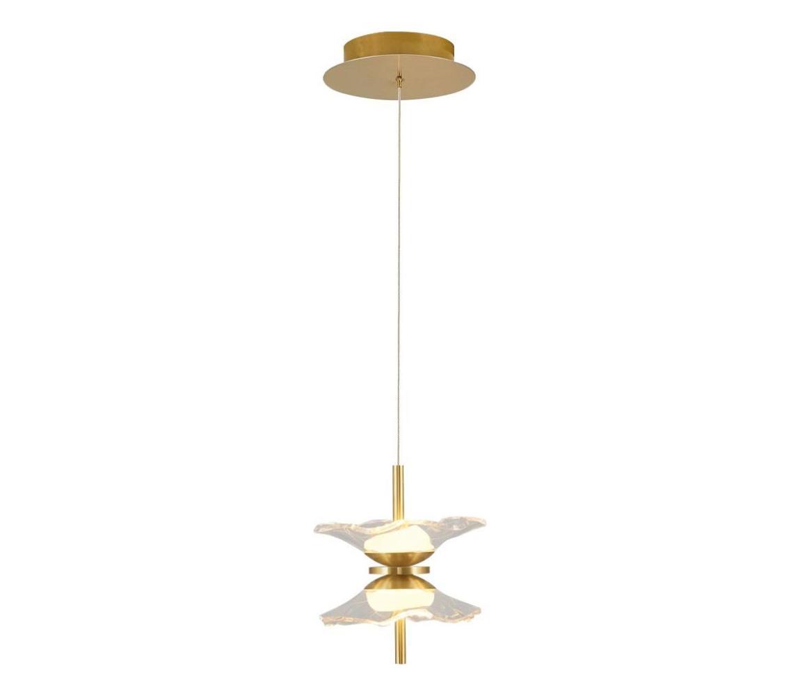 LED luster na lanku BUTTERFLY 2xLED/5W/230V 3000K zlatý 414LRC1357