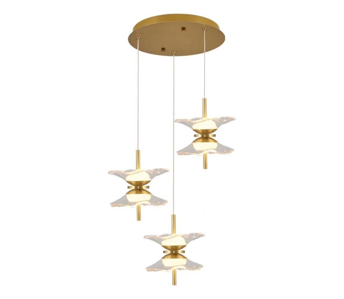 LED luster na lanku BUTTERFLY 6xLED/5W/230V 3000K zlatý 414LRC1358