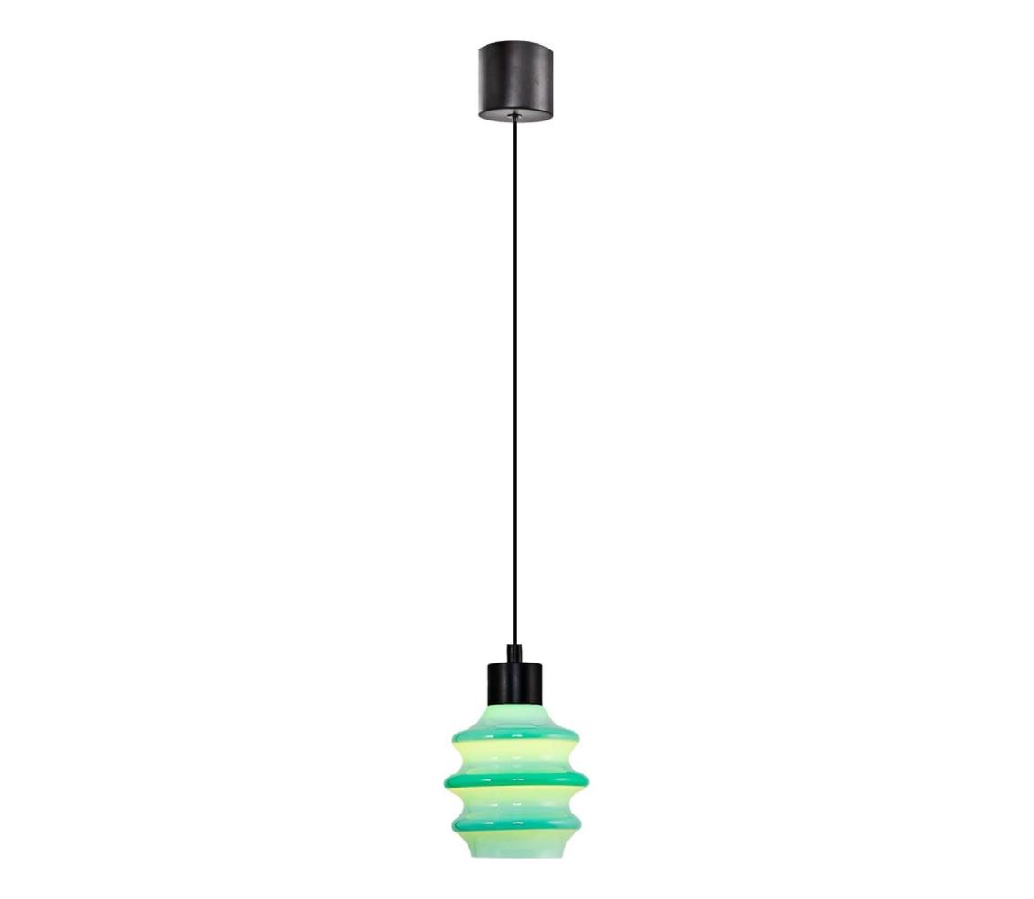 LED luster na lanku CACTUS LED/3W/230V 3000K čierna/zelená 414LRC1979