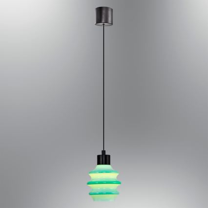 LED luster na lanku CACTUS LED/3W/230V 3000K čierna/zelená