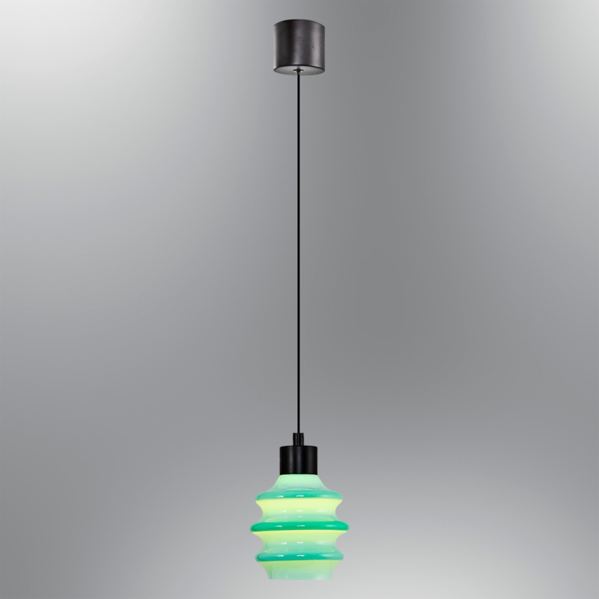 LED luster na lanku CACTUS LED/3W/230V 3000K čierna/zelená
