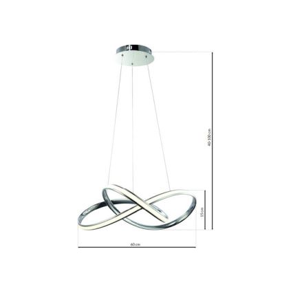 LED Luster na lanku CAPPIO LED/36W/230V lesklý chróm