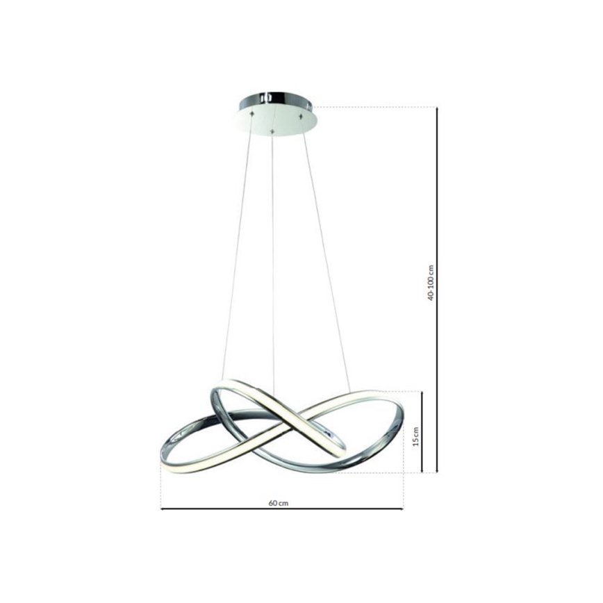 LED Luster na lanku CAPPIO LED/36W/230V lesklý chróm