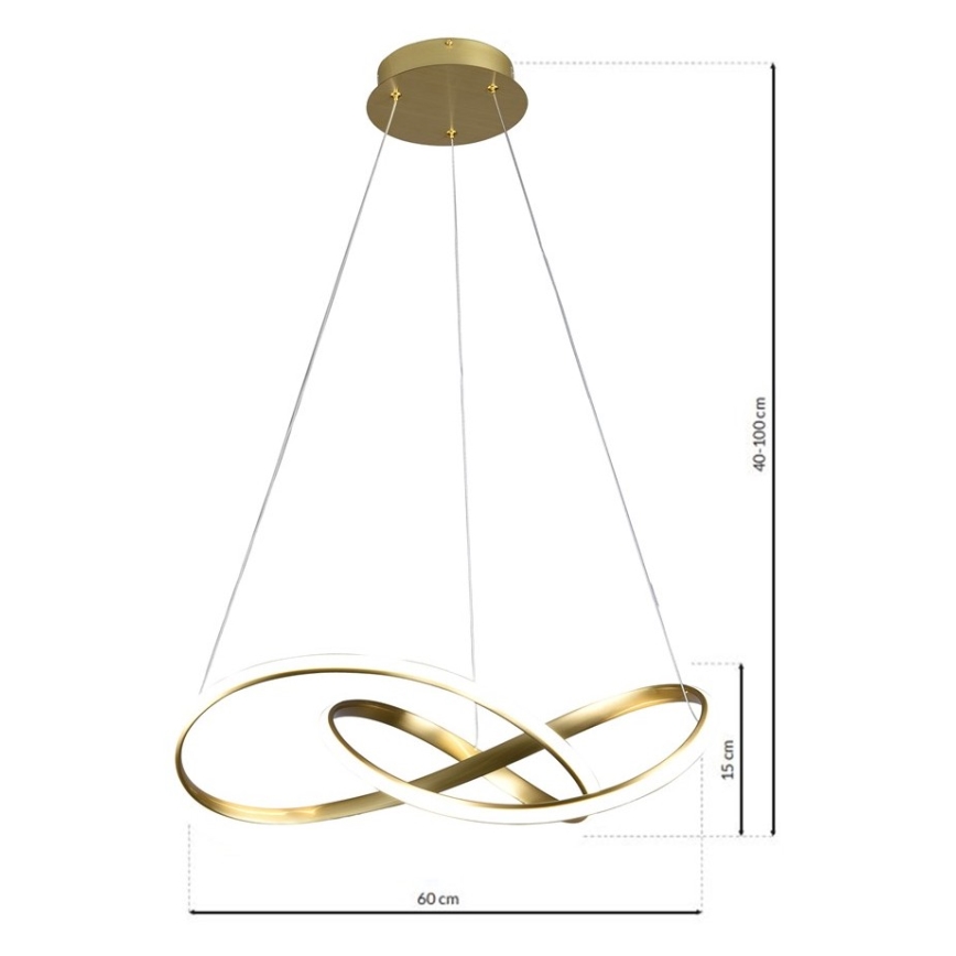 LED Luster na lanku CAPPIO LED/36W/230V zlatá