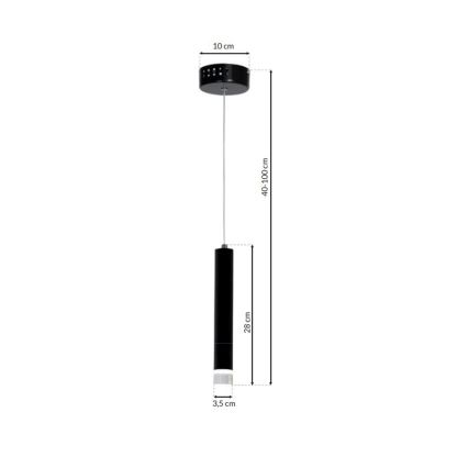 LED Luster na lanku CARBON LED/5W/230V