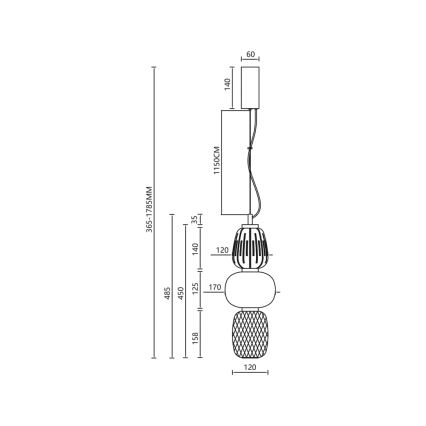 LED Luster na lanku CARO LED/28W/230V chróm