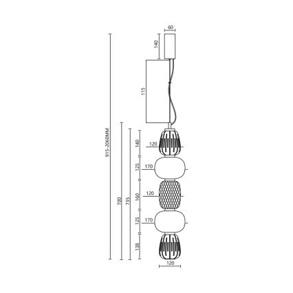 LED Luster na lanku CARO LED/40W/230V chróm