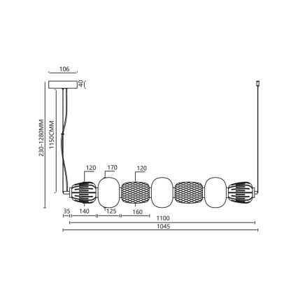 LED Luster na lanku CARO LED/42W/230V lesklý chróm