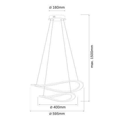 LED luster na lanku CASHMERE LED/75W/230V pr. 59,5 béžový