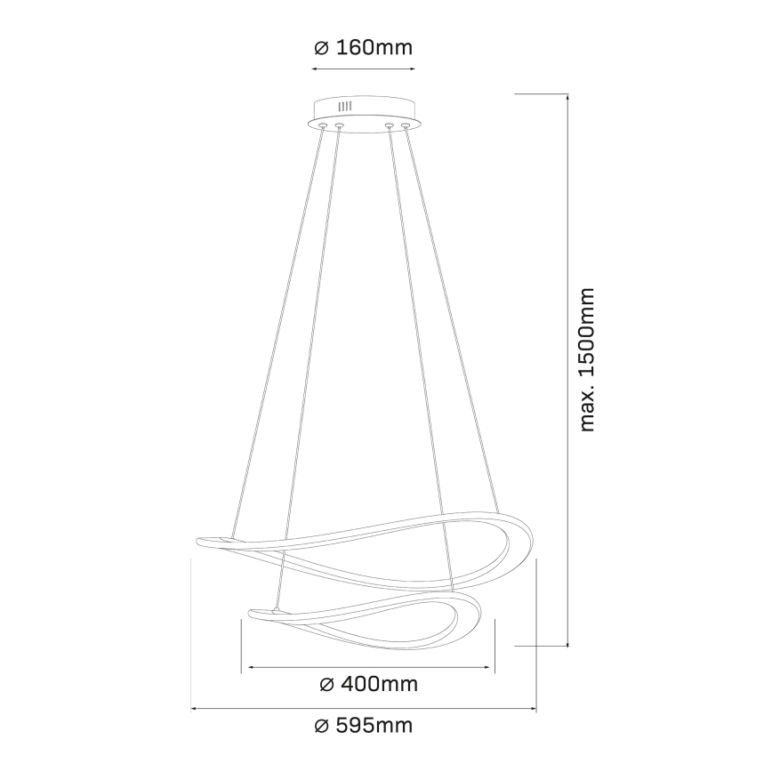 LED luster na lanku CASHMERE LED/75W/230V pr. 59,5 béžový