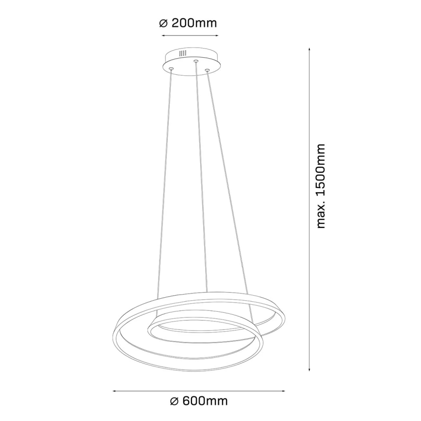 LED luster na lanku CASHMERE LED/75W/230V pr. 60 cm béžový