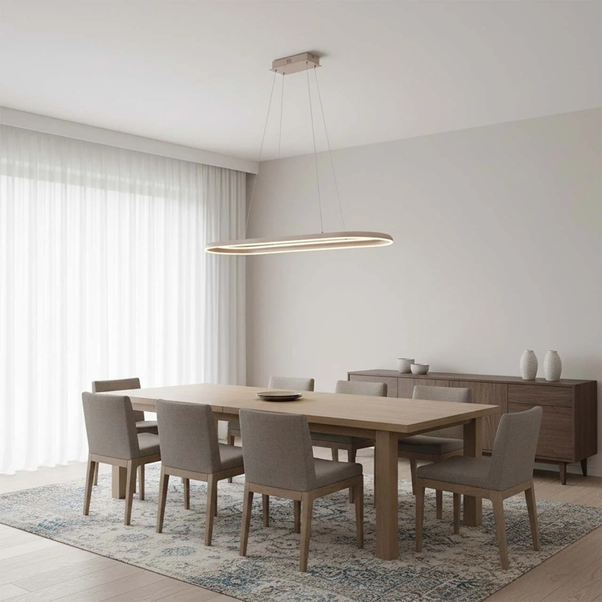 LED luster na lanku CASHMERE LED/80W/230V 30x100 cm biela