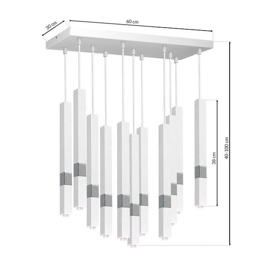 LED Luster na lanku CASTRO 11xG9/7W/230V