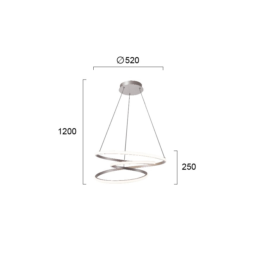 LED luster na lanku CORT LED/40W/230V strieborný