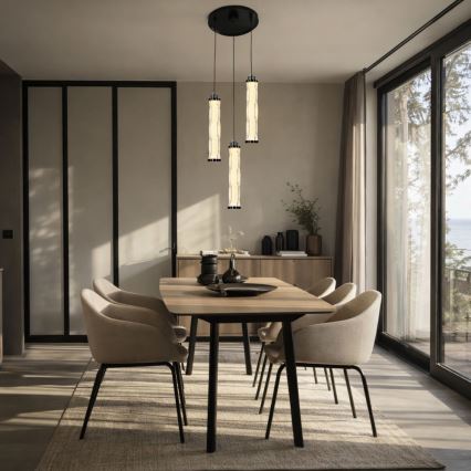 LED luster na lanku CORTE LED/25W/230V čierna