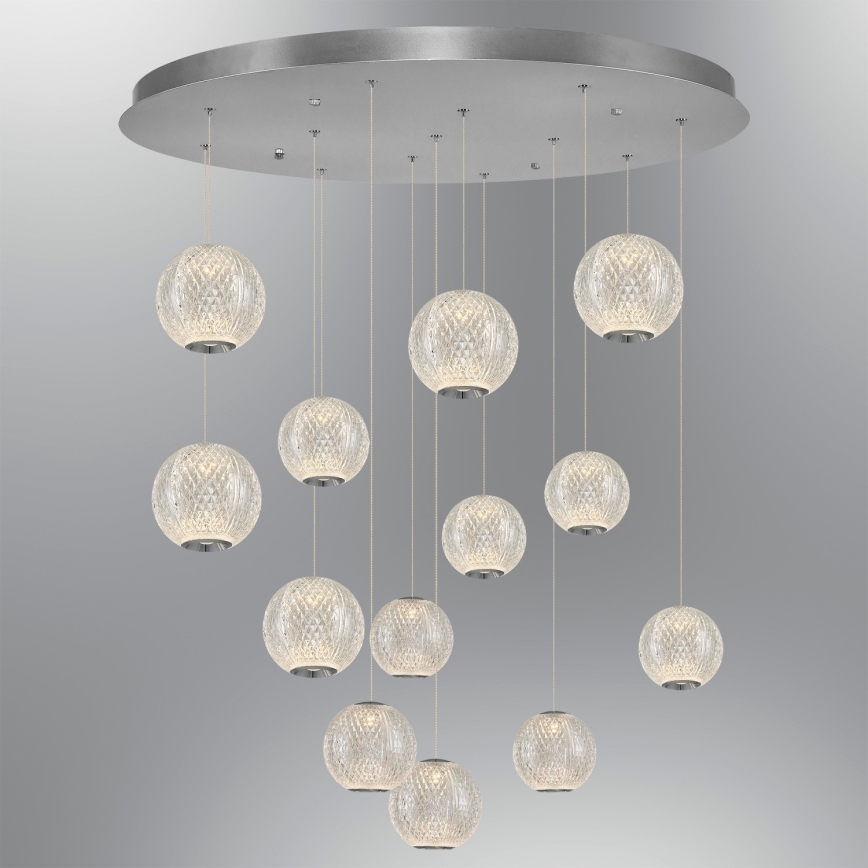 LED luster na lanku CREMONA 13xLED/5W/230V 3000K matný chróm